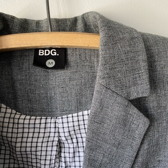 BDG Gray Blazer with plaid interior - Picture 3 of 4